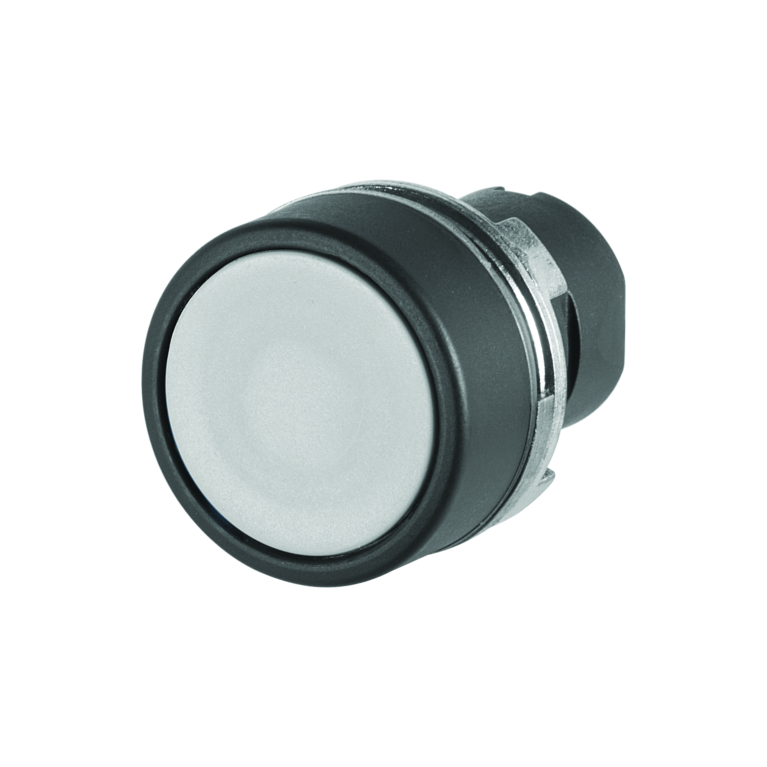 46-2131.1180.000 Actuator, Ø 22.3 mm, Ø 29 mm, Flush, Non illuminated, Grey, Plastic, opaque, Round, Black, Plastic, Momentary, IP65, IK03