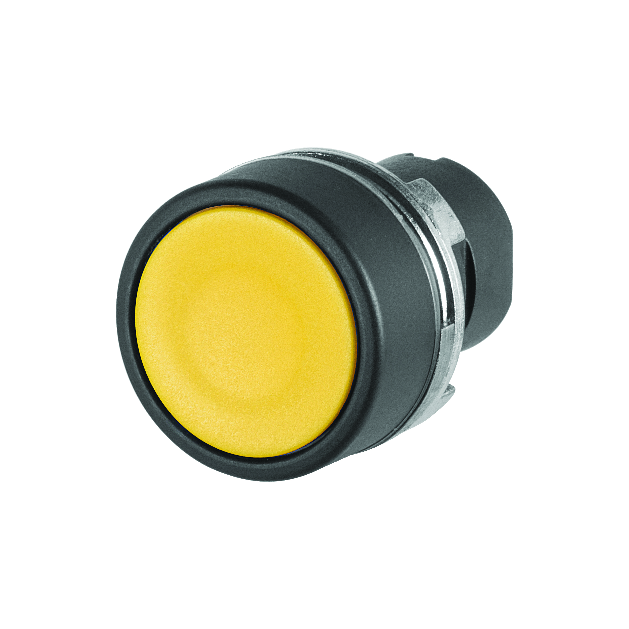 46-2134.1140.000 Actuator, Ø 22.3 mm, Ø 29 mm, Flush, Non illuminated, Yellow, Plastic, opaque, Round, Black, Plastic, Maintained, IP65, IK03
