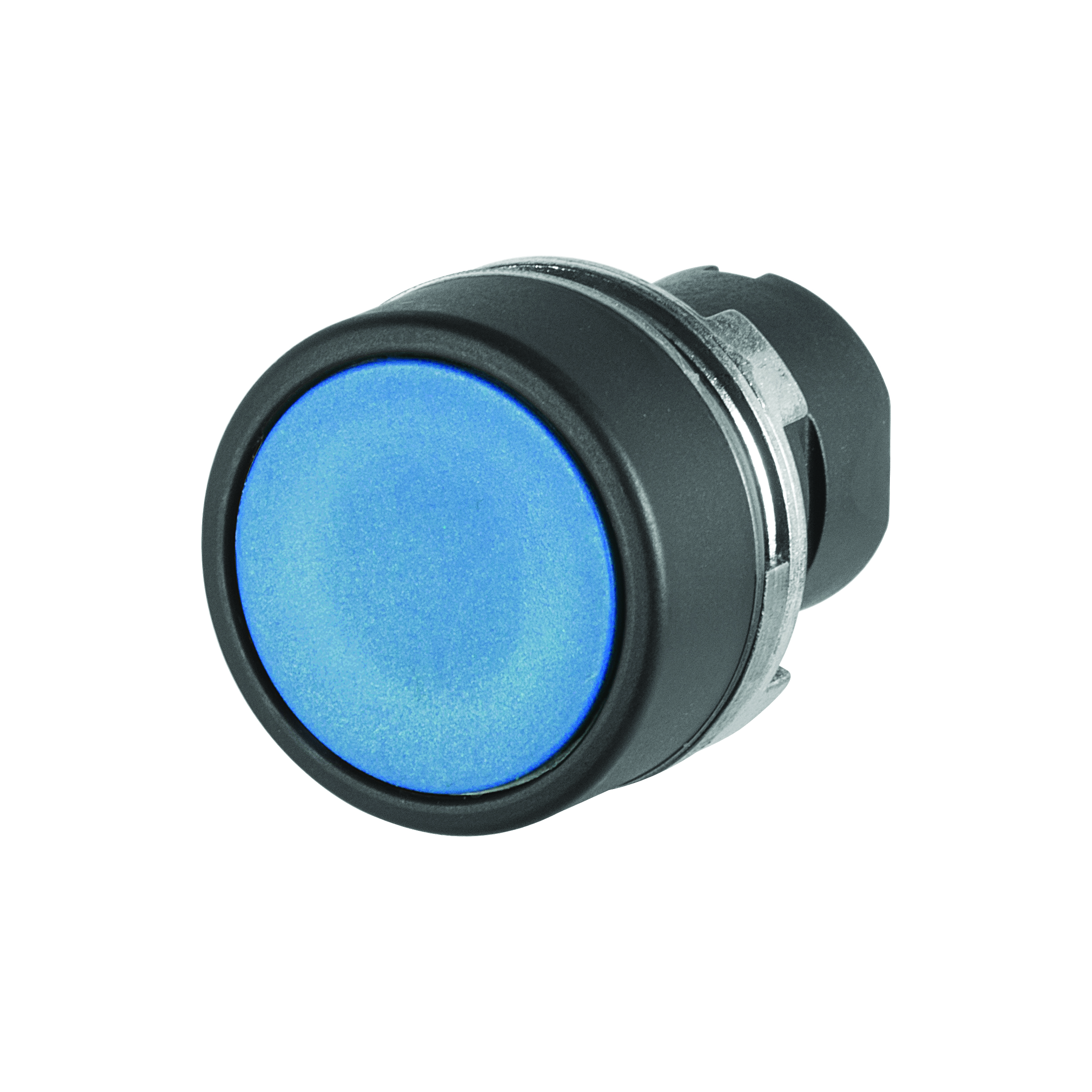 46-2134.1160.000 Actuator, Ø 22.3 mm, Ø 29 mm, Flush, Non illuminated, Blue, Plastic, opaque, Round, Black, Plastic, Maintained, IP65, IK03