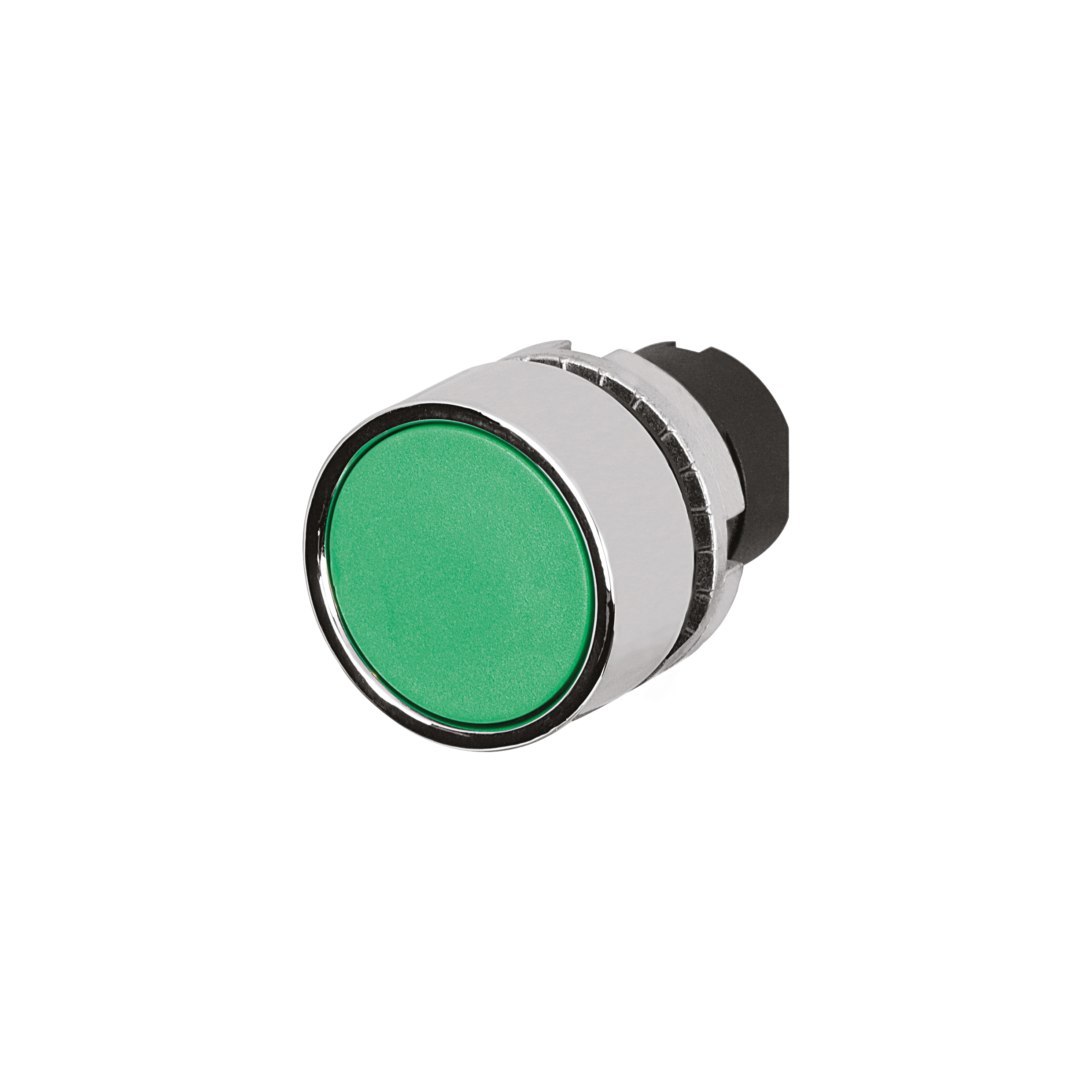 46-2134.3150.000 操作器, Ø 22.3 mm, Ø 29,5 mm, 平面的, 不发光的, 绿色, 塑料, 不透明, 圆形, 银色, 金属, 自锁, IP65, IK03
