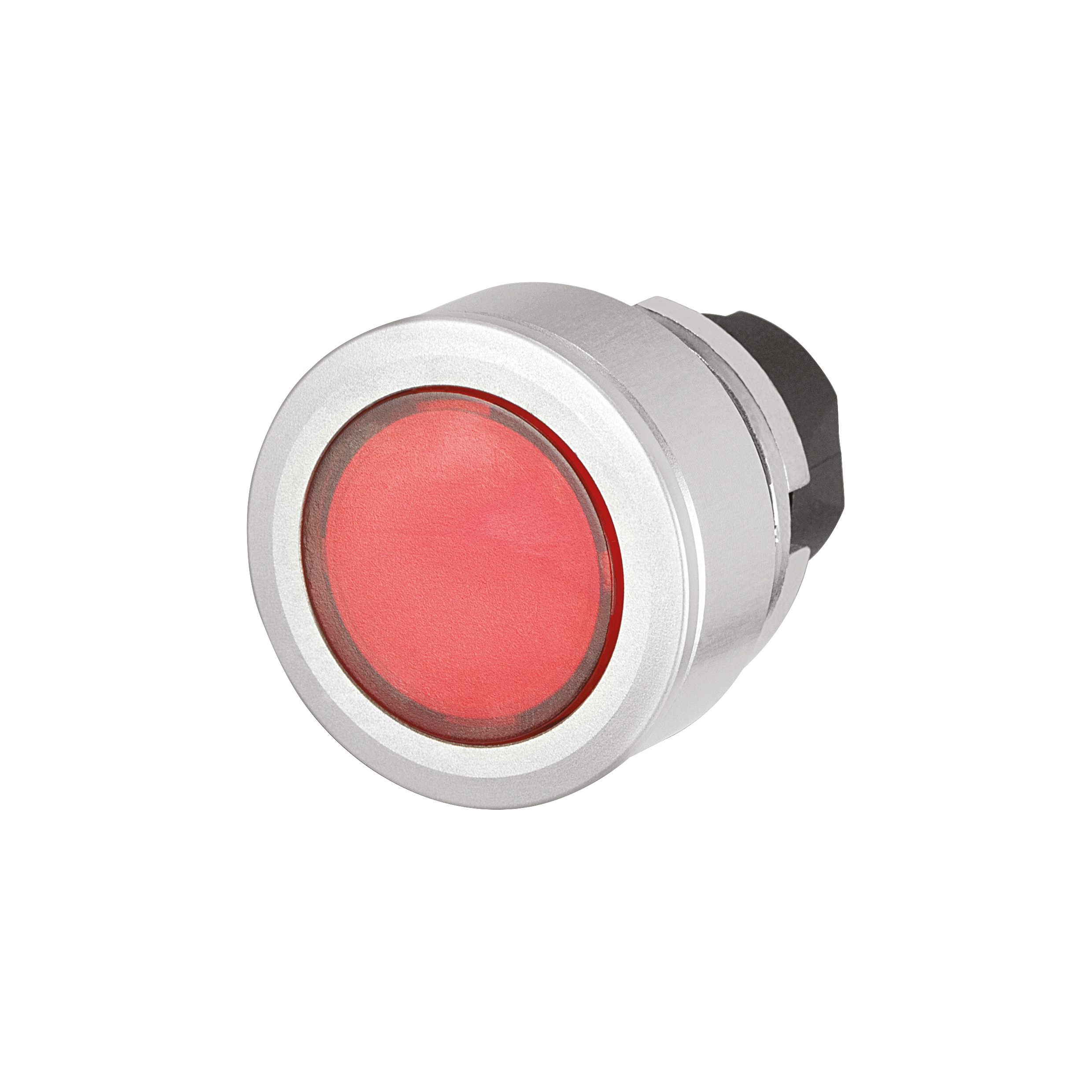 46-2231.4FE0.000 Actuator, Ø 30.5 mm, Ø 35 mm, Flush, Illuminated, Red, Plastic, transparent, Round, Silver, Aluminium, Momentary, IP65, IK04