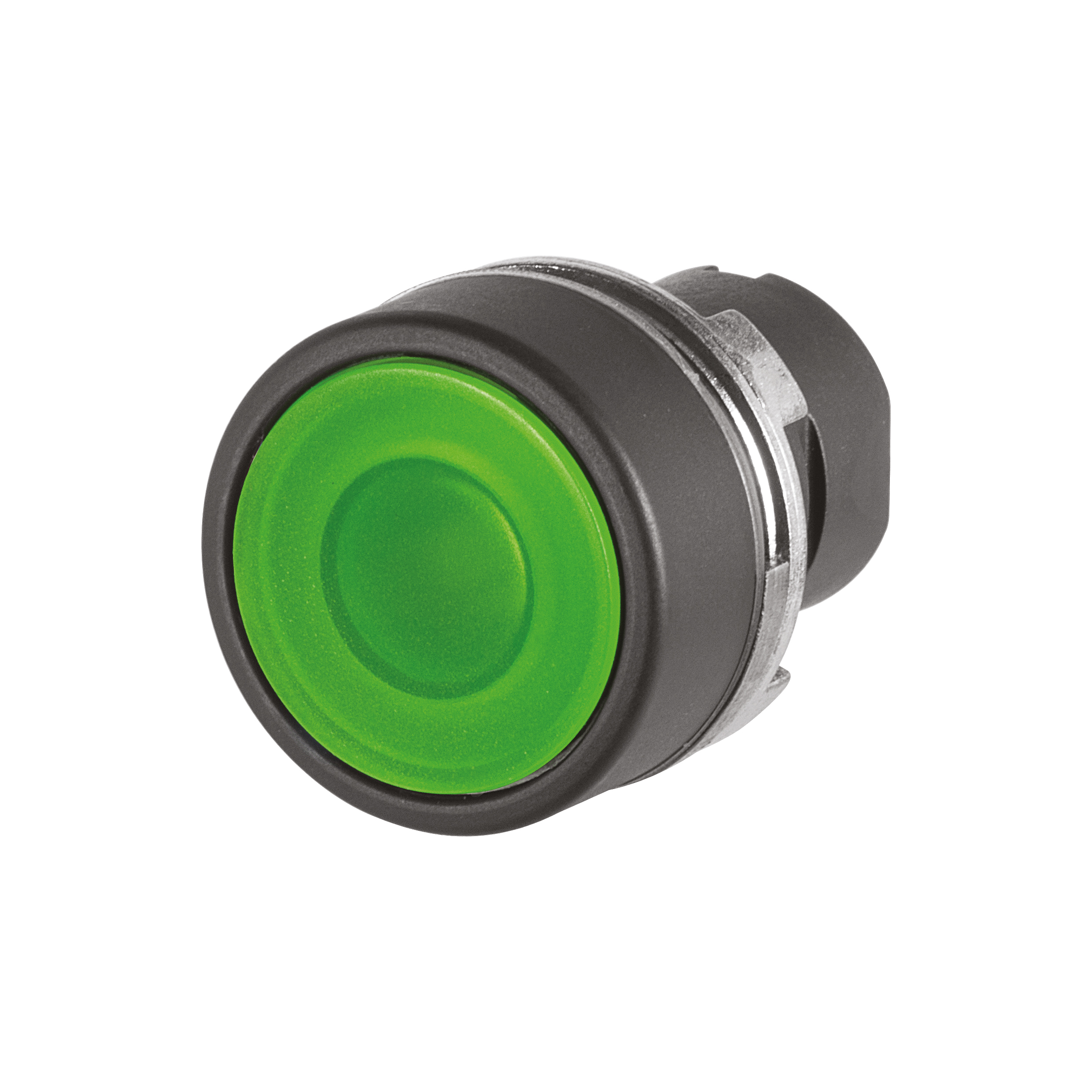 46-2234.11H0.000 操作器, Ø 22.3 mm, Ø 29 mm, 平面的, 发光, 绿色, 塑料, 透明的, 圆形, 黑色, 塑料, 自锁, IP65, IK03
