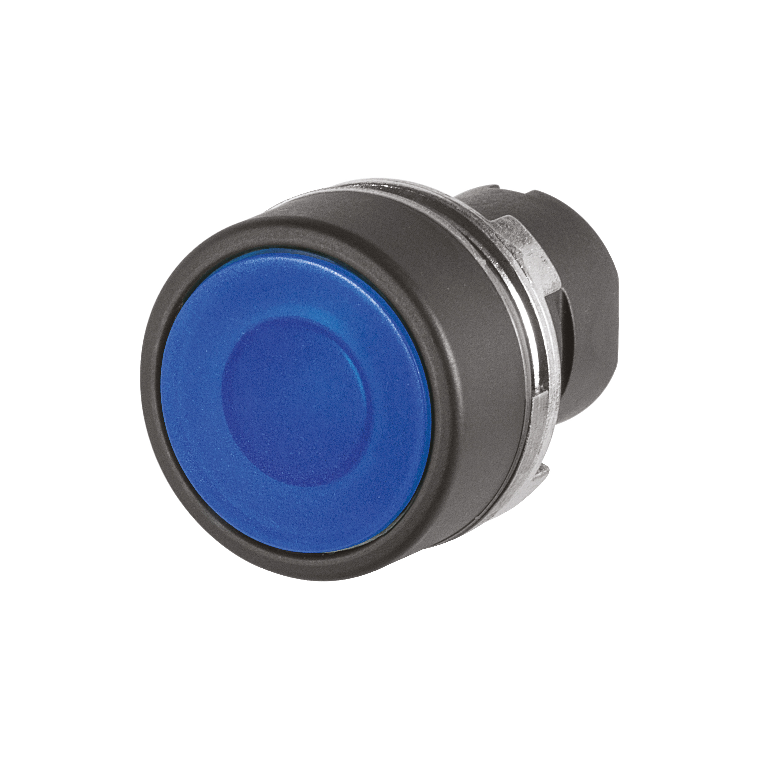 46-2234.11J0.000 Actuator, Ø 22.3 mm, Ø 29 mm, Flush, Illuminated, Blue, Plastic, transparent, Round, Black, Plastic, Maintained, IP65, IK03