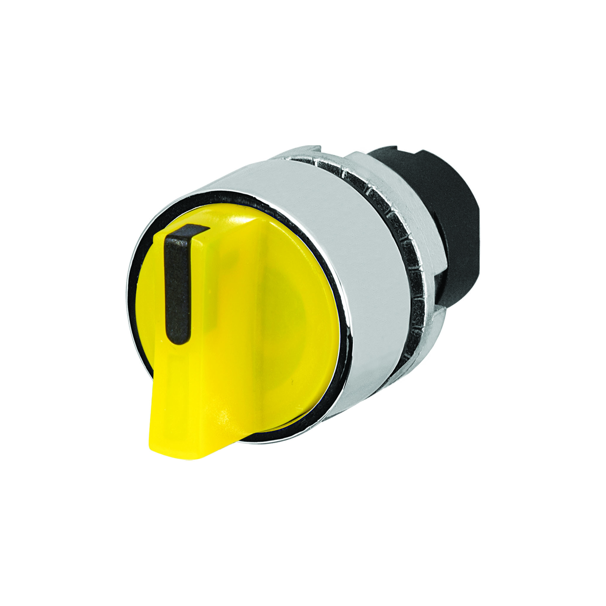 46-2W44.3CZ0.001 操作器, Ø 22.3 mm, Ø 30 mm, 发光的, 黄色, 短柄, 圆形, 银色, 金属, 自锁 - 自复位, IP65, IK03