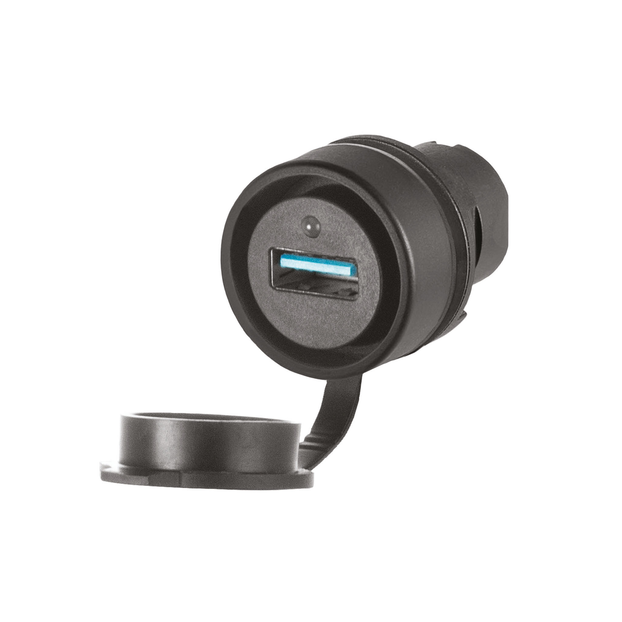 46-2Y49.101C.000 Actuador, Ø 22.3 mm, Ø 29 mm, redondo, Negro, Plástico, USB tipo A-A 3.0, IP20 / IP66 con tapa cerrada (IEC-EN60529)