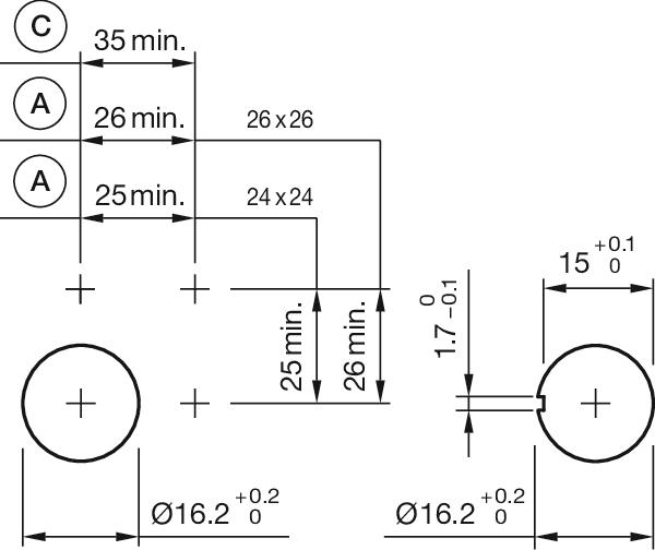 Orificios de montaje