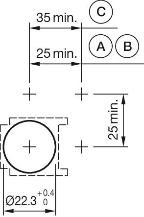 Orificios de montaje