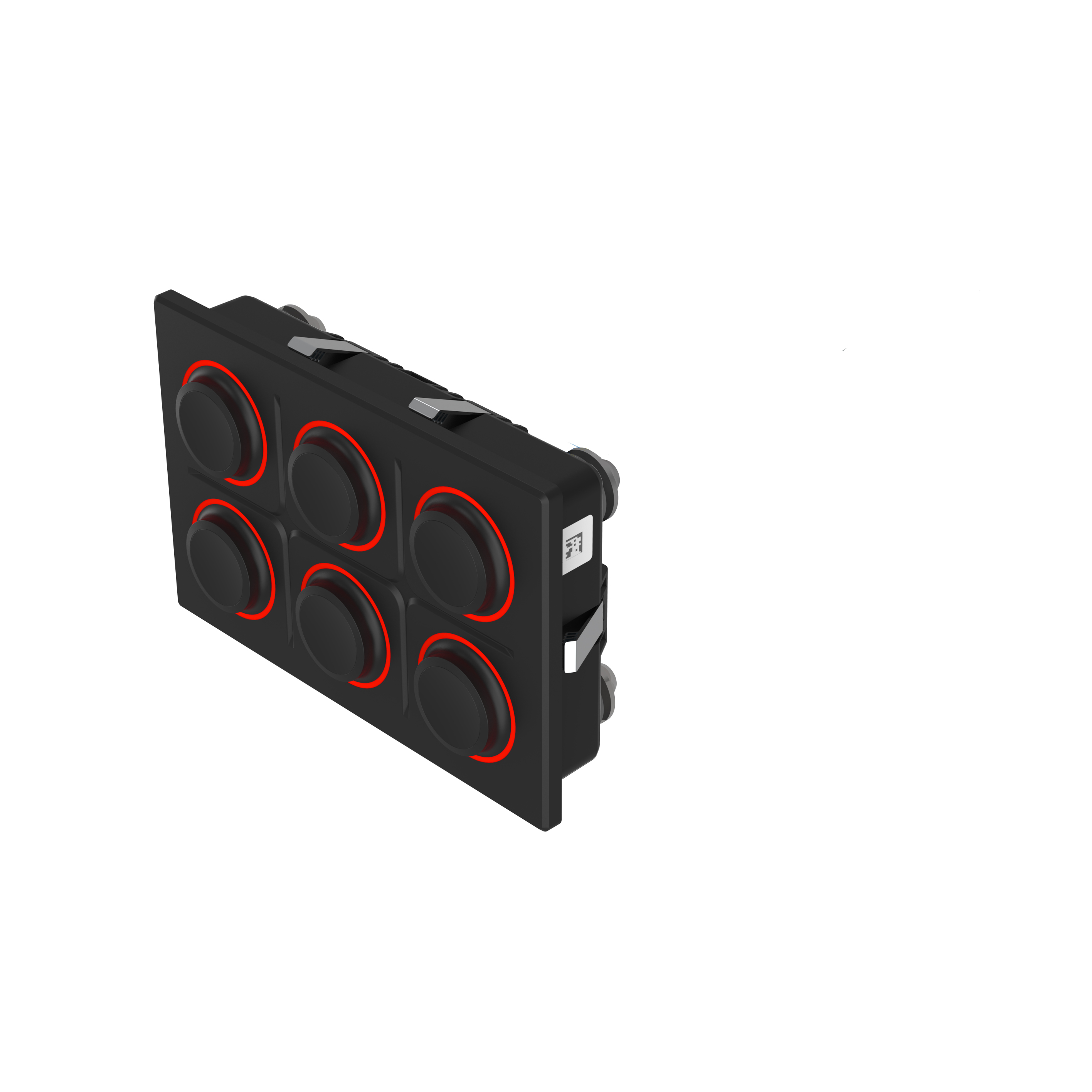 K09-00.000008 坚固型键盘(完整）, 6PB, 8 - 18 V DC, Würth Elektronik WR-MPC3, 16 Pins, 矩形, 无符号, BASIC (Hardwired, Red LED)